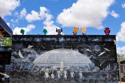 mural de extraterrestre, Wycliffe Wells, Australia