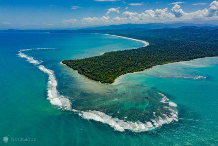 Parque Nacional Cahuita, Costa Rica, Caribe, Punta Cahuita vista aérea