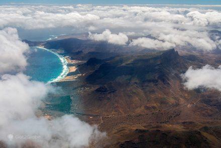 Vista do Pico Verde para a Praia Grande, São Vicente, Cabo Verde