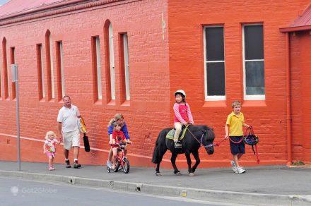 Família em Hobart, Tasmânia, Austrália