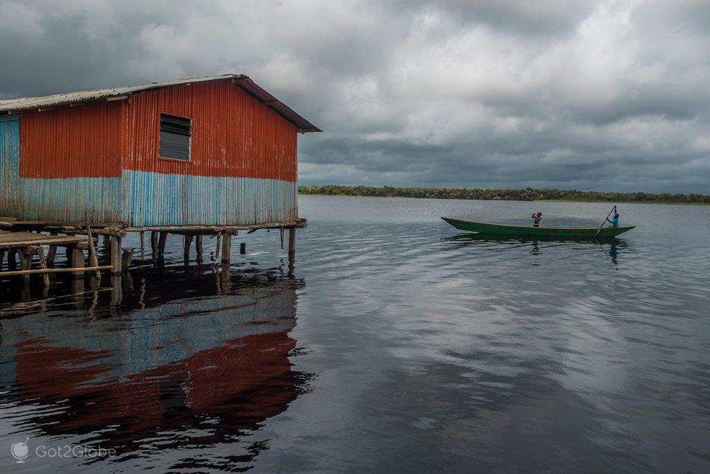 Canoe in Nzulezu, Ghana