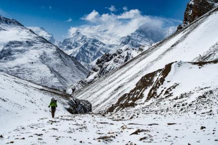 Thorong Pedi to High Camp, Annapurna Circuit, Nepal, Lone Walker