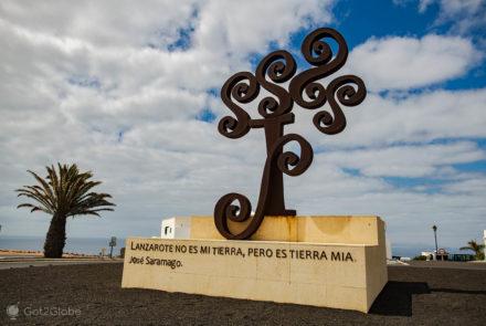 José Saramago em Lanzarote, Canárias, Espanha, Glorieta de Saramago