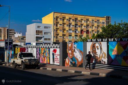 Lubango, Angola, Huila, peintures murales