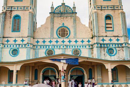 Savai'i, Samoa, ilha Polinésia. Pacífico do Sul, igreja de Safotu